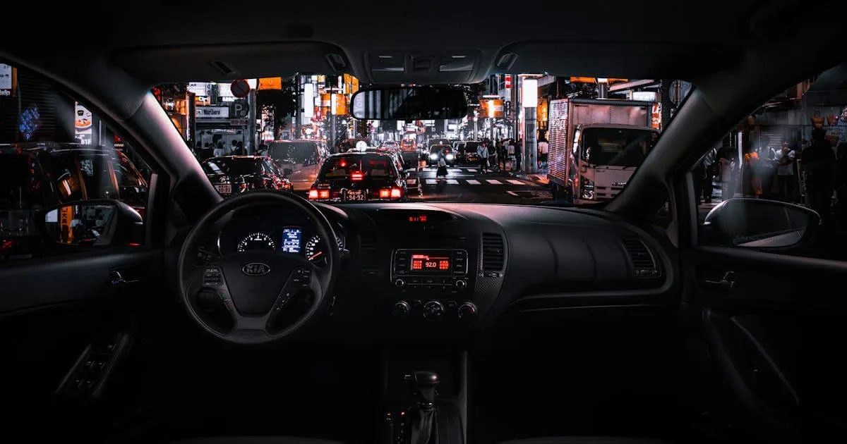 car dash camera view