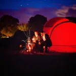 car camping outdoors with tent and best LED lantern