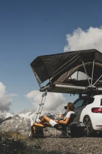 car camping essentials, tent on roof rack