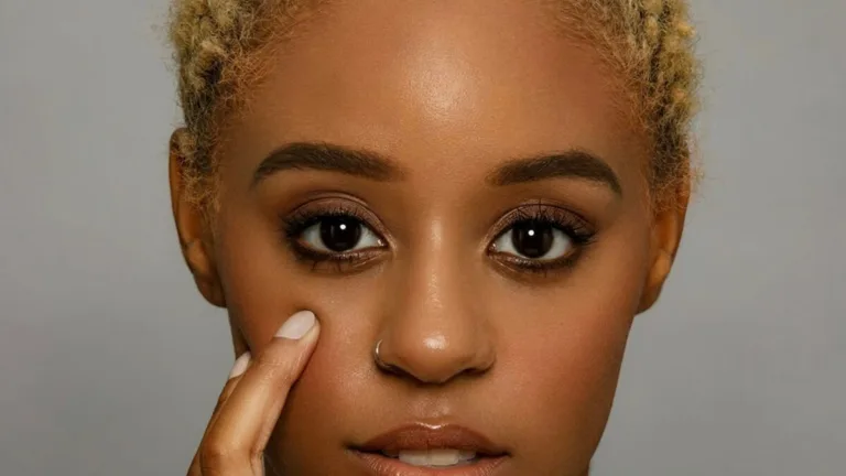 girl admires face treated with olay regenerist moisturizing anti-aging cream