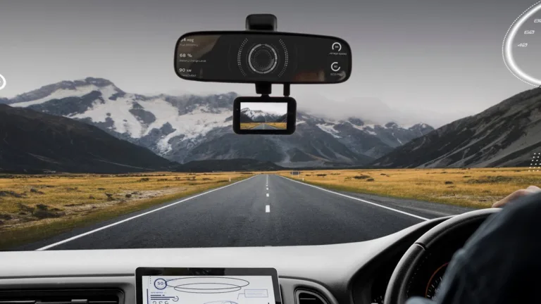 Dash Cam in car showing the road ahead. comparing Vantrue N4 Pro, BlackVue DR970X-2CH, and PRUVEEO 360° for quality and features